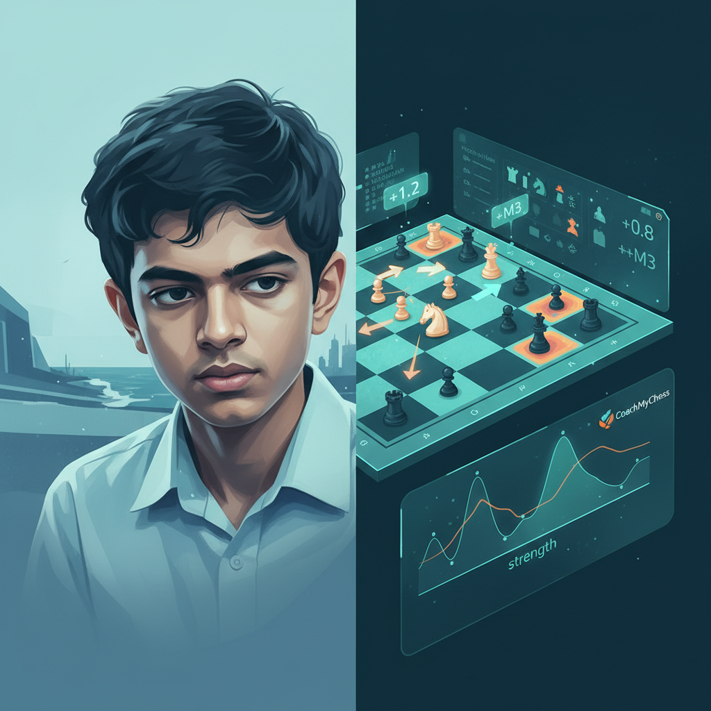 AI chess training: Gukesh wins! Kids learn chess with AI on CoachMyChess.
